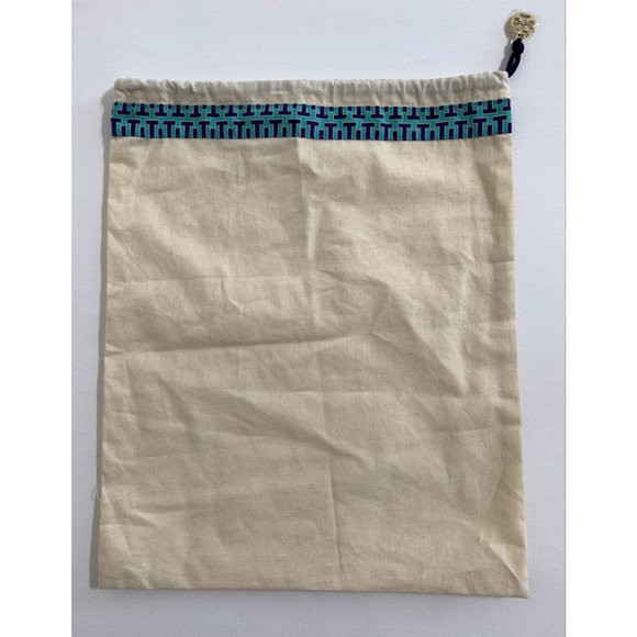 Tory Burch Dust Bag Only for Small Handbag Cotton Blue Pattern Patched 15 x 12 - Picture 1 of 10